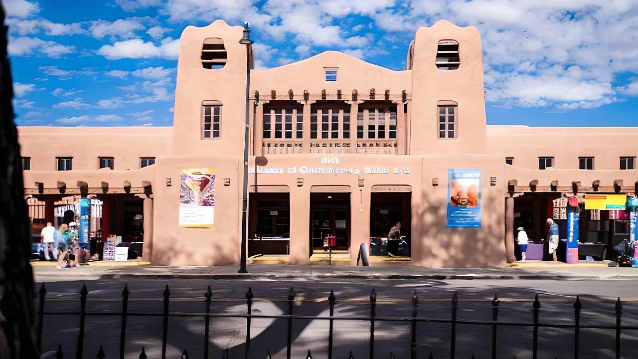 Watercolor - IAIA Museum of Contemporary Native Arts facade in Santa Fe