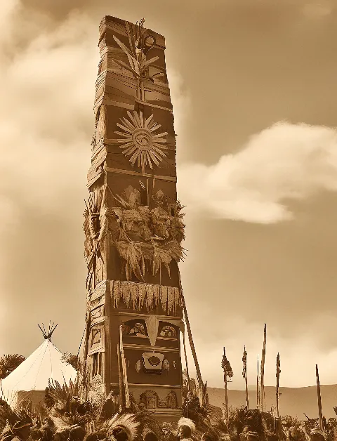 totem pole raising ceremony