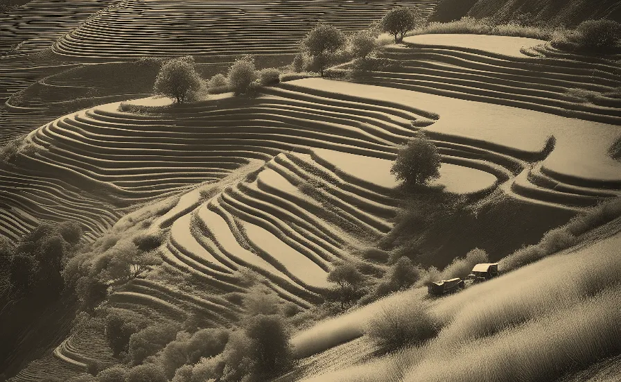 dry farming on steep terraced land in the southwest