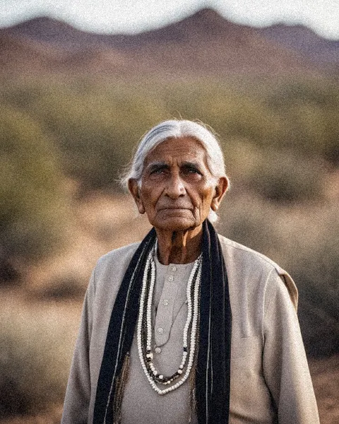 Suha, a stern and elderly Pima Indian