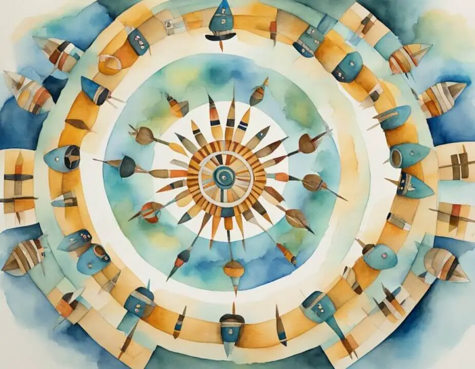 abstract watercolor of hopi kachinum symbolism